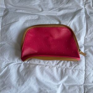 Estée Lauder Pink Mini Cosmetic Bag – Travel Makeup Pouch with Zipper, 8.5”